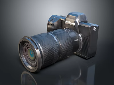 Nikon Professional Digital Camera With Carbon Fiber Lens And Electronic Design 3d model