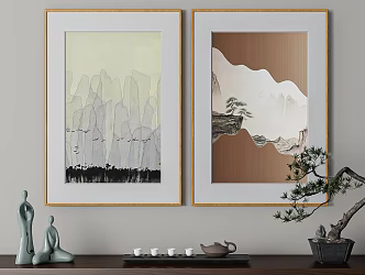New Chinese Decorative Painting Hanging Painting 3d model