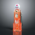 Vintage Red Gas Pump With Mobilgas Logo In Classic Retro Design