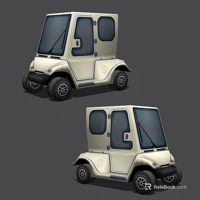 White Compact Electric Vehicles With Doors Windows And Urban Mobility Design 3d model 
