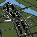 Aerial View of Modern Urban Landscape With Skyscrapers River Roads and Green Spaces