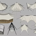 Various Styles of Outdoor Tents with Unique Structures and Canvas Material