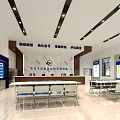 Modern Government Service Hall Interior With Service Counters Digital Screens And Waiting Chairs