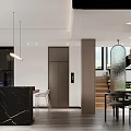 Modern Duplex Living Room Design With Marble Island And Lights