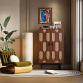 Middle Style Side Cabinet 3d model