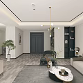 Modern Hotel Mahjong Room Interior With Sofas TV And Elegant Decor