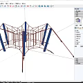 Spider Shaped Playground Climbing Frame with Red Blue Frames and Central Trampoline