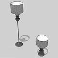 Simple European Lamps Combination Ice Fleece Table Lamp Floor Lamp 3d model