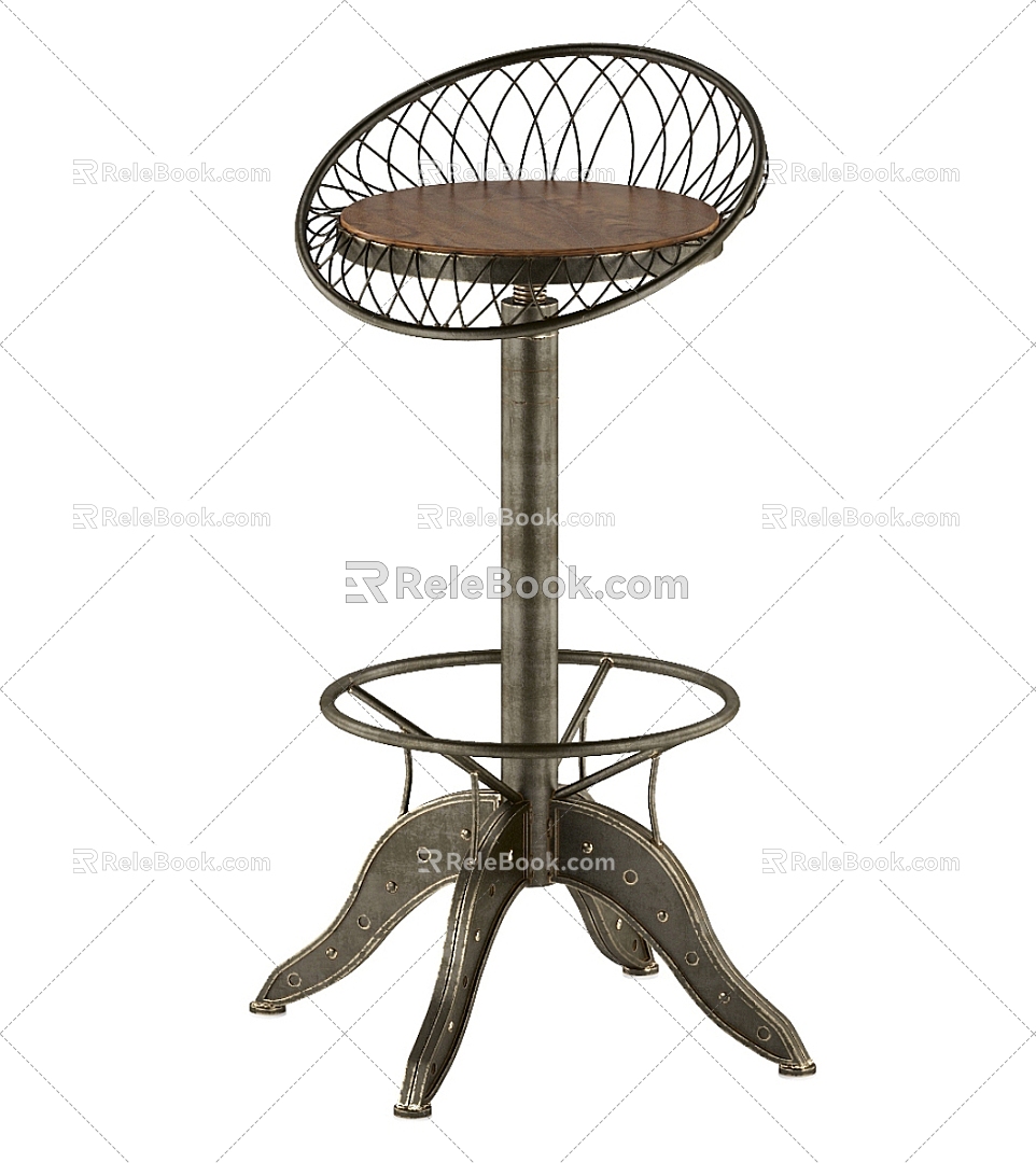 Industrial Style Bar Chair Bar Chair High Chair 3d model