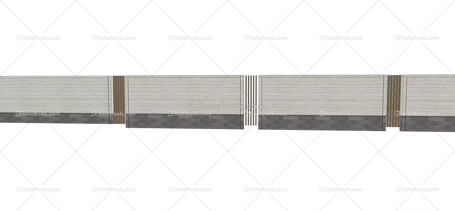 Modern fence large area entity fence sword 3d model