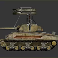 Detailed Vintage Military Tank Model With Tracks And Top Mounted Equipment