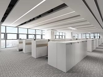 Desk Station Staff Office with Bed Station Financial Office Office Staff Office 3d model