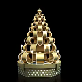 Golden Tree Shaped Multi Layered Photo Spot With White Dots Base 3d model