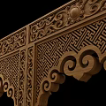 Wooden Carved Panels With Intricate Traditional Arch And Scroll Patterns