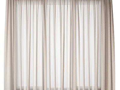Elegant Beige Sheer Curtains For Window With Light Filtering And Soft Glow 3d model