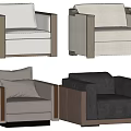Modern Single Sofa Reception Room Sofa 3d model