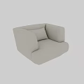 Modern Single Seater Sofa In Light Gray Fabric With Cozy Cushion Design