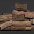 Natural Wooden Logs Stacked with Raw Organic Timber Texture and Grain