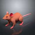 Realistic 3D Rendered Pink Mouse Character With Large Ears And Long Tail Design 3d model