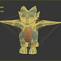 Blue Dragon Game And Movie Character With Pink Belly Red Stripes And Wings
