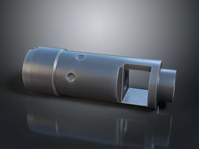 Industrial Weapon 3D Model Metal Component With Barrel Structure And Surface Holes 3d model
