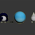 Cute Cartoon Characters Including Scythe Wielding Black White Figure Blue Round And White Ghost