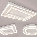 Modern LED Ceiling Lights In Square Round And Layered Shapes 3d model