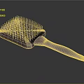Stylish Hair Comb With Black Handle Dense Bristles And Silver Accent