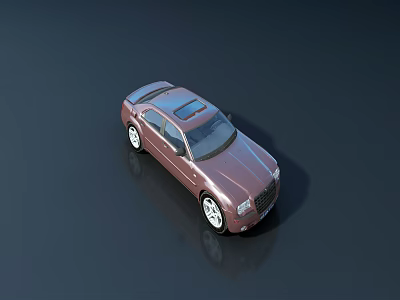 Modern Brown Sedan Car With Sunroof And Glossy Exterior Design 3d model