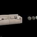 Modern Two Seater Sofa With Decorative Pillows And Multiple Color Options 3d model