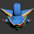 Vibrant Dragon Head With Green Face Red Yellow Blue Decorations And Big Eyes