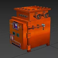 Orange Industrial Control Cabinet Equipment With Digital Display Interface Ports And Control Buttons