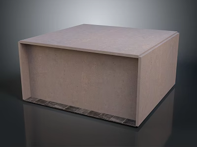 Rectangular Brown Storage Box For Home Organizing With Smooth Surface And Grid Base 3d model