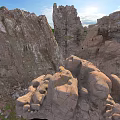 Scenic Rocky Cliff Landscape Under Blue Sky With Sunlight Natural Rock Formations And Open View