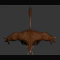 Fierce Game Movie Character Featuring Red Fur Muscular Body And Tusked Face Standing Posture