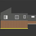 Cartoon House Interior 3D Layout with Living Room Kitchen Garage Furniture and Red Car