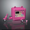 Pink Cat Ear Food Truck With Cute Exterior And Mobile Display Design