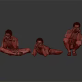 Men in Sitting Lying Down and Squatting Poses Taking Photos with Cameras