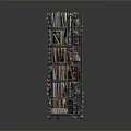 Multi Tiered Modern Bookshelf Featuring Colorful Books Metal Frame And Reflective Base