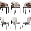 Modern Accent Chair Design With Upholstered Seat Curved Backrest And Metal Legs