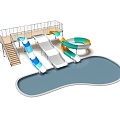 Water slide Water park Children's slide Water play equipment Amusement facilities 3d model