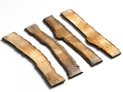 Stone Wood Planks With Natural Texture And Organic Shapes For Decorative Projects 3d model