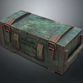 Vintage Green Wooden Storage Box with Rustic Metal Clasps and Distressed Surface for Home Organizing