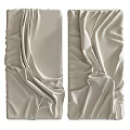 Beige Textured Wall Decor with Wrinkled Drapery Design for Home Interior Decoration