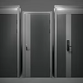Sleek Modern Security Doors With Steel Construction And Secure Lock Systems 3d model