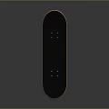 Black Skateboard With Orange Edge And White Wheels On Gray Surface