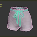 Lightweight Stylish White Shorts Featuring Bowknot Belt And Ruffled Hem Design