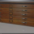 Brown Wooden Chest of Drawers with Multiple Drawers and Metal Handles