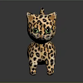 Cute Plush Leopard Stuffed Toy With Green Eyes And Spots