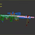Modern Tactical Sniper Rifle With High Power Scope And Tripod Stand